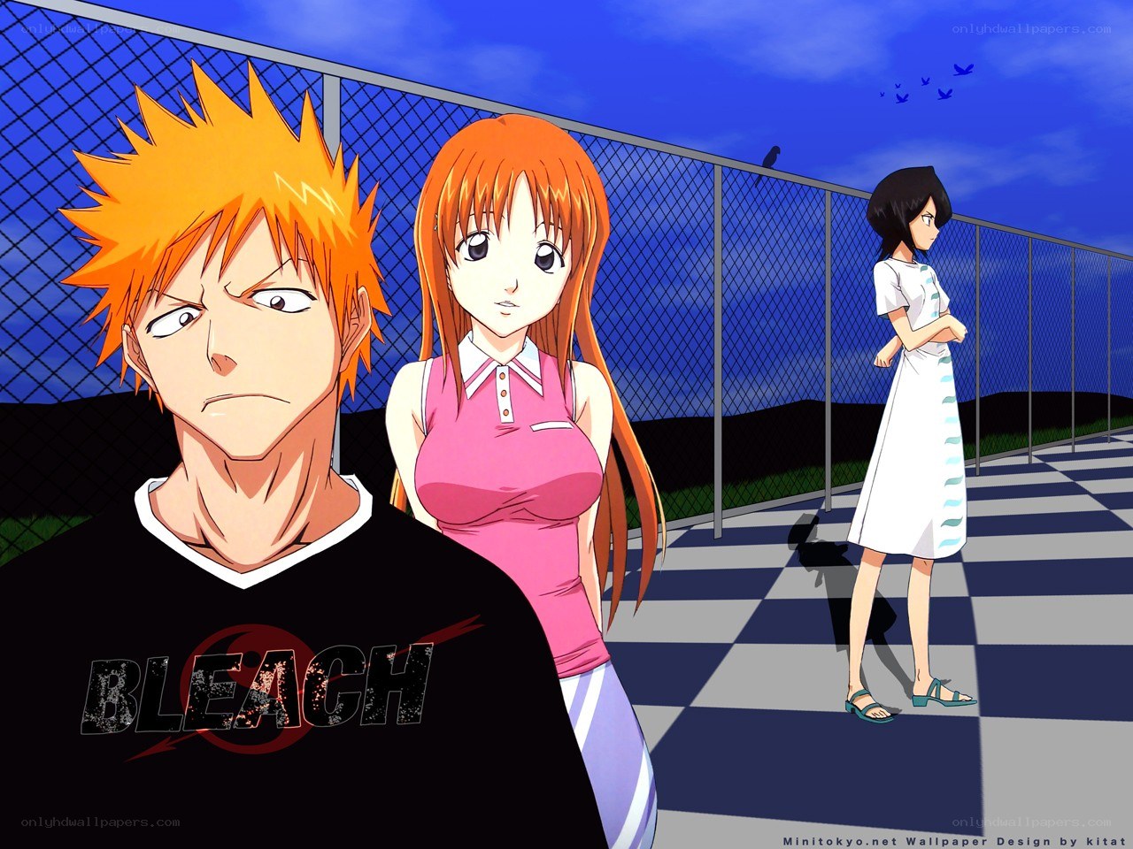 Bleach characters on a court