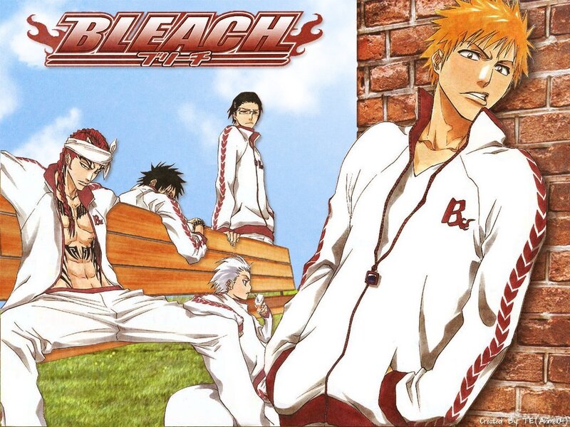 Bleach characters on bench