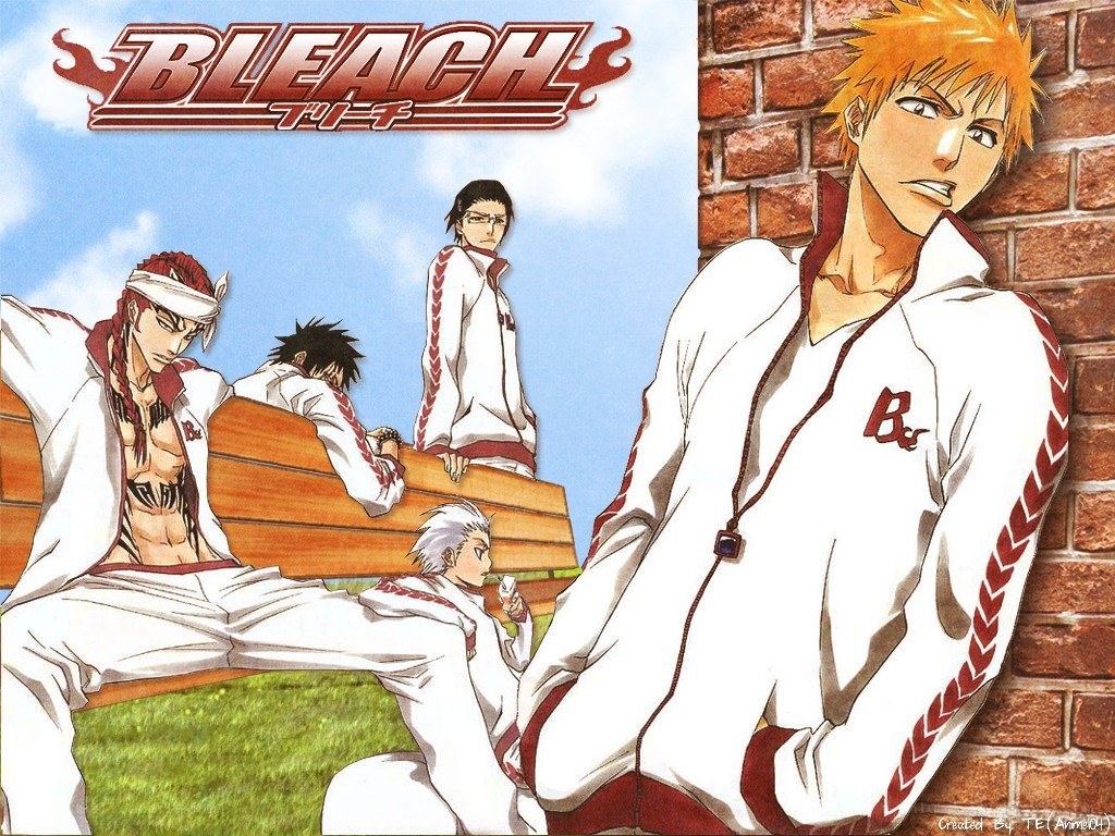Bleach characters on bench