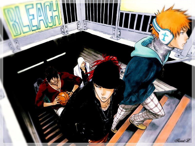 Bleach characters on stairs