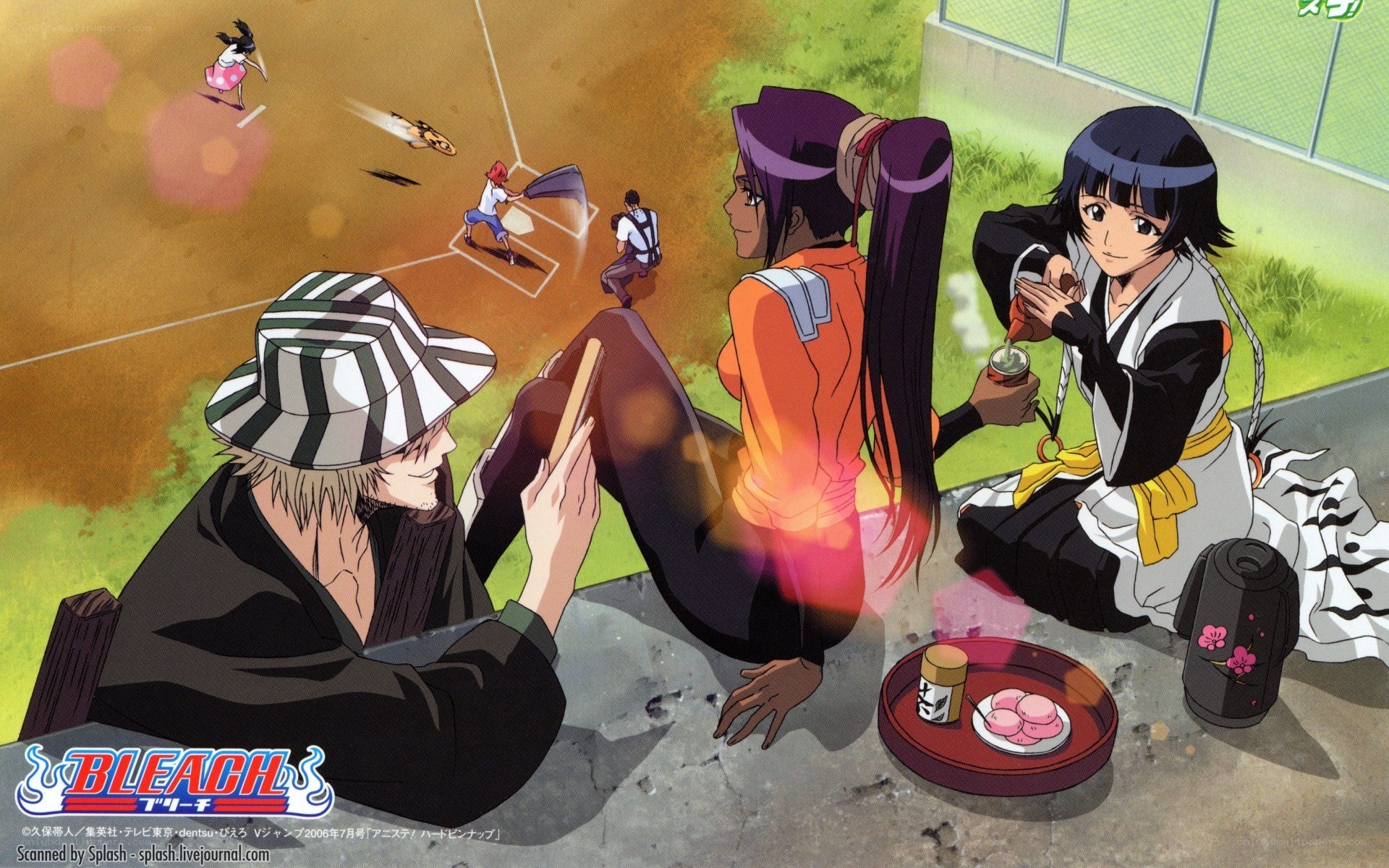 Bleach characters watching baseball