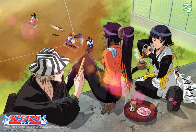 Bleach characters watching baseball