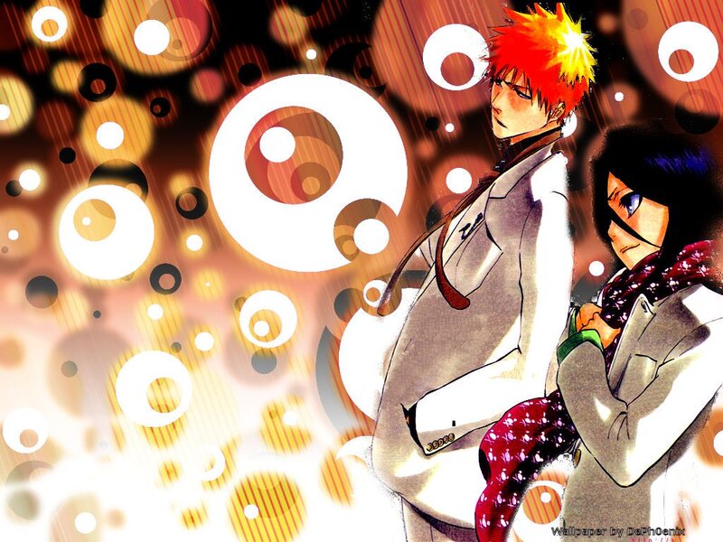 Bleach characters with vibrant background