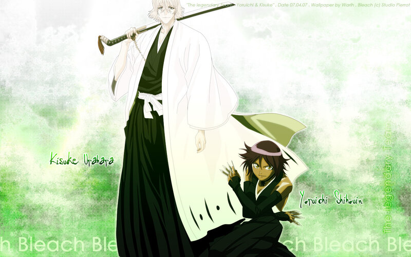 Bleach characters Yoruichi and Kisuke