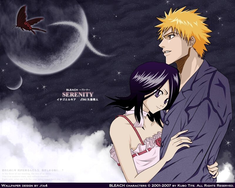 Bleach couple under moon