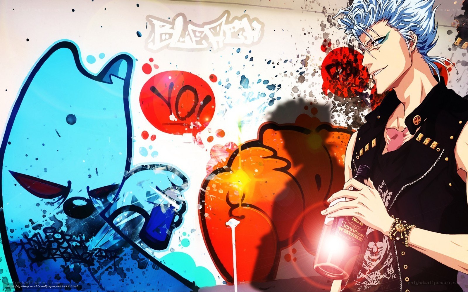Bleach graffiti art with character