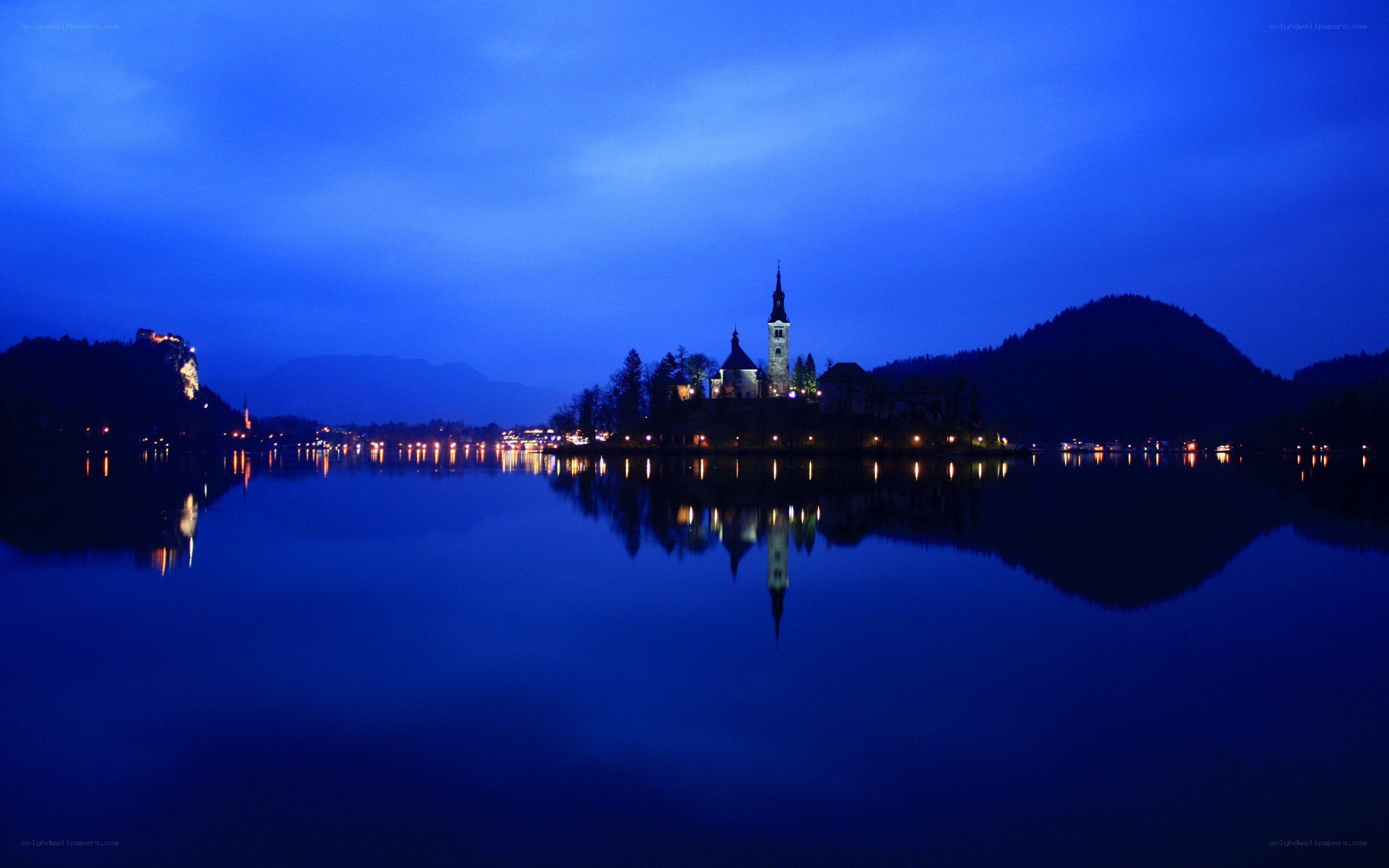Bled Castle at dusk