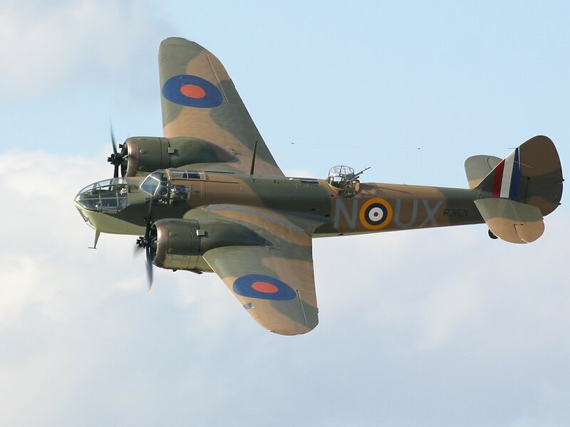 Blenheim bomber in flight