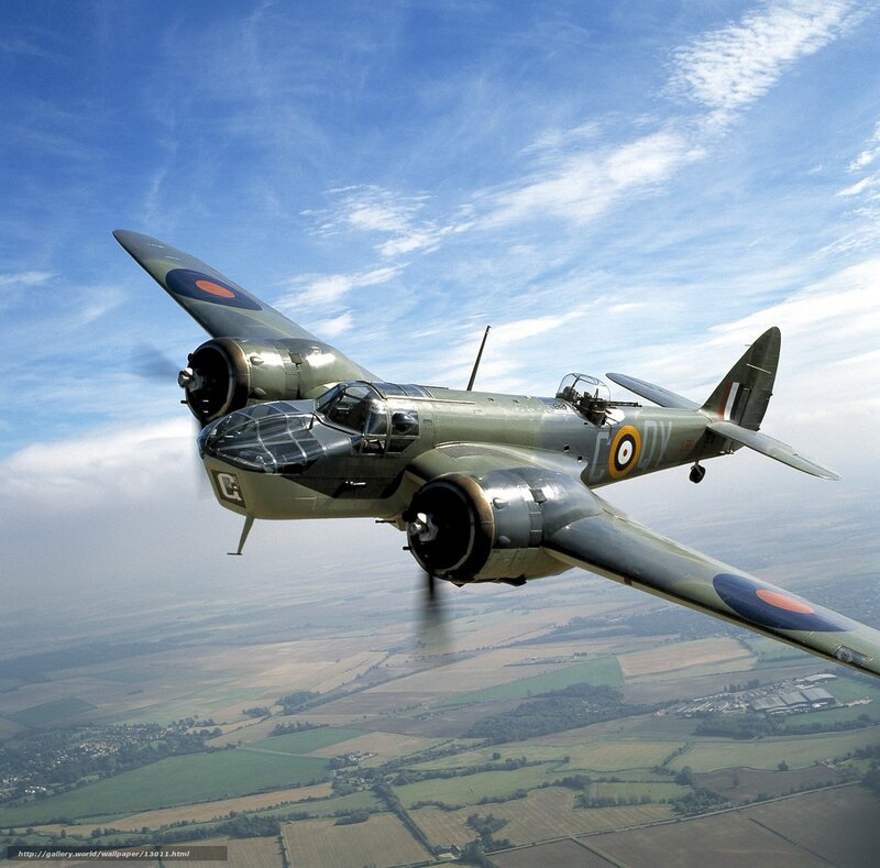 Blenheim bomber in flight