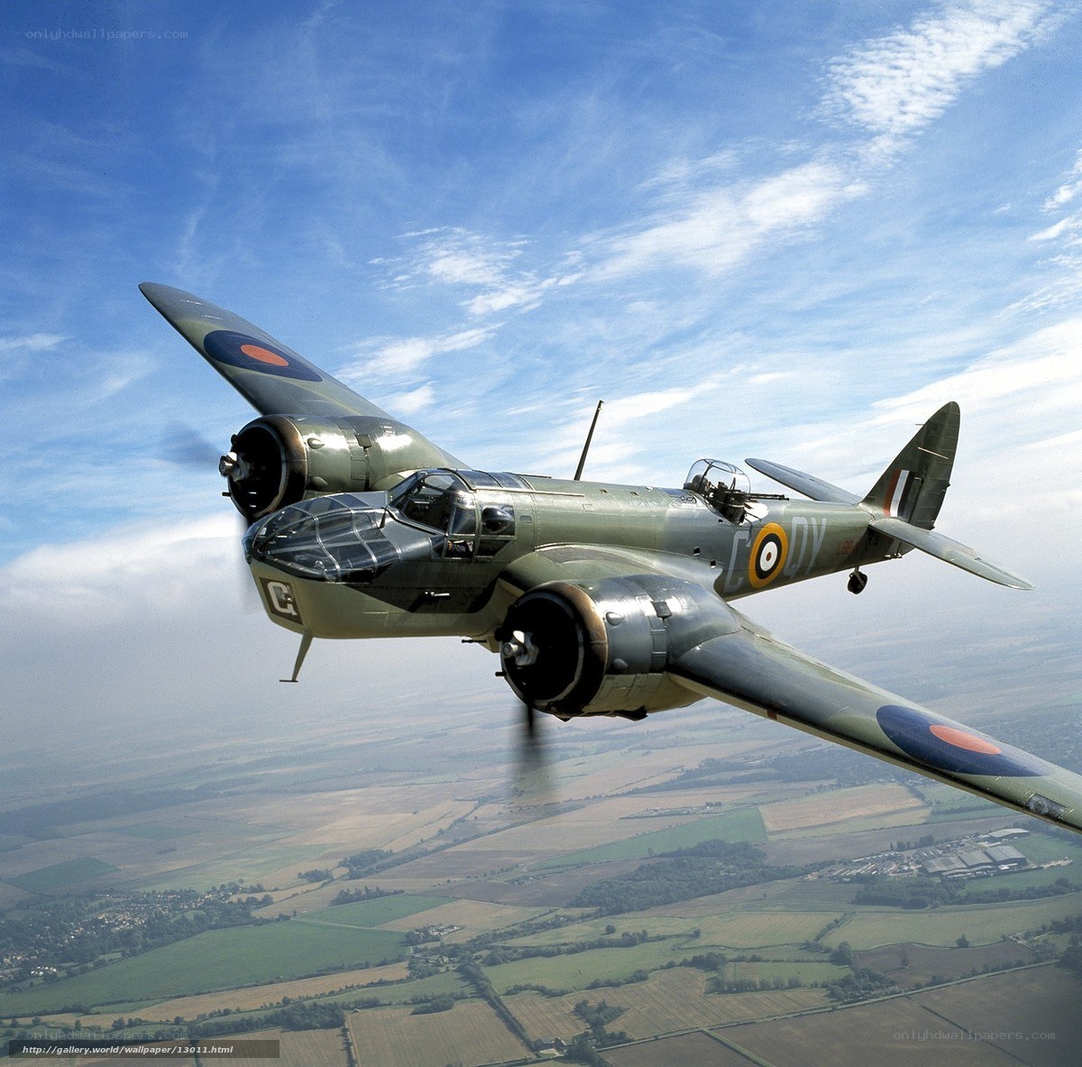 Blenheim bomber in flight
