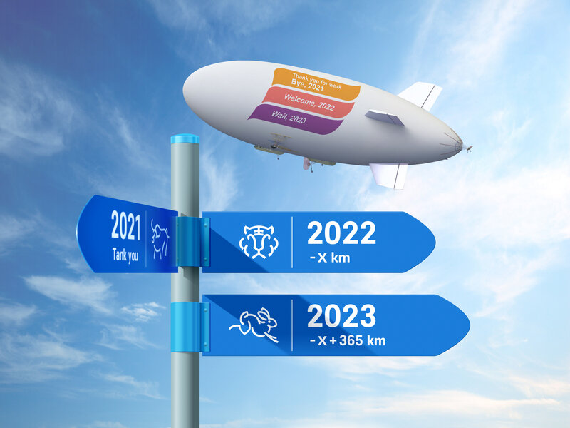 Blimp and Signpost
