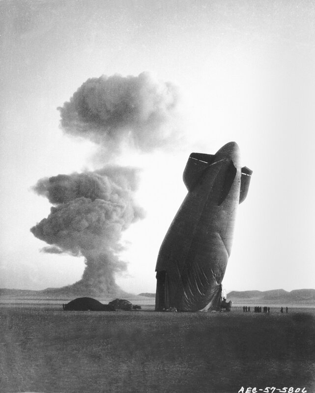 Blimp explosion at test site