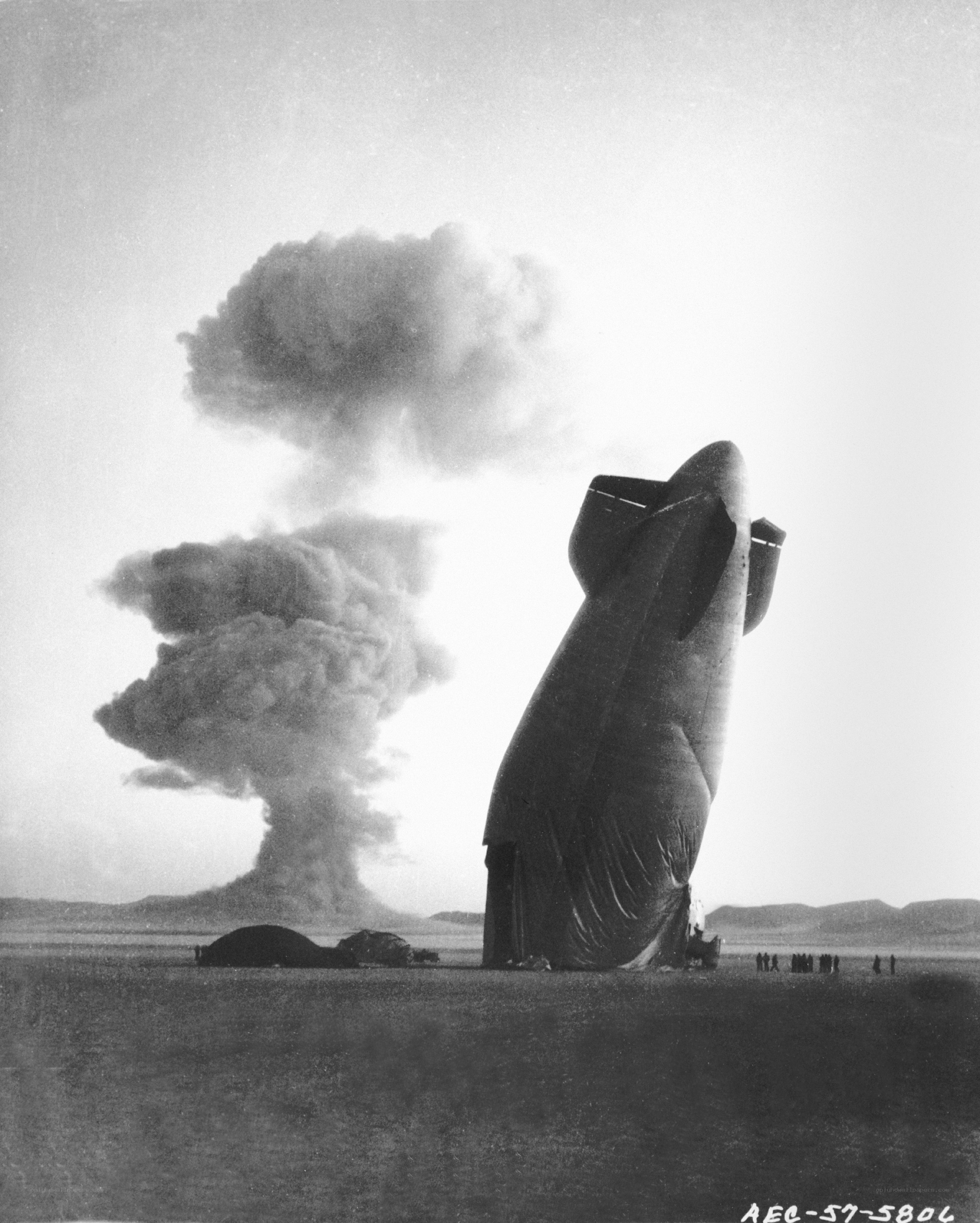 Blimp explosion at test site