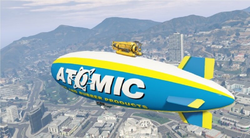 Blimp over City — Blue