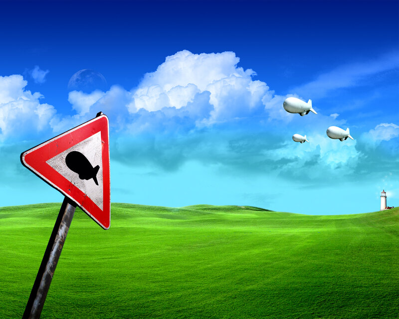 Blimp Warning Sign