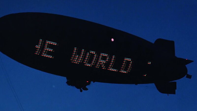 blimp with digital display