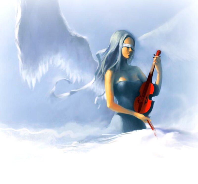 Blindfolded Angel with Violin