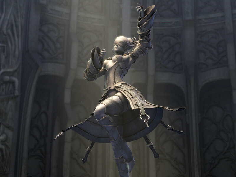 Blindfolded Armored Woman
