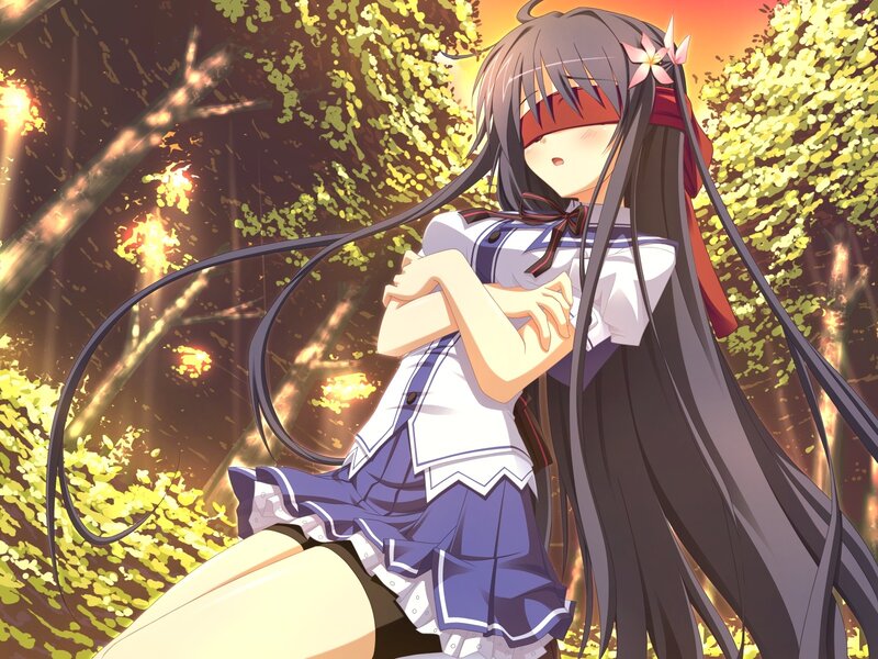 Blindfolded Girl in Uniform