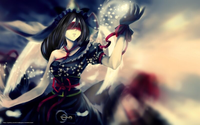 Blindfolded Girl with Wings — Black