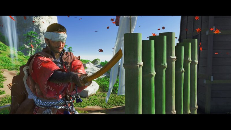 Blindfolded Samurai with Sword