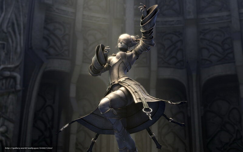 Blindfolded warrior in armor