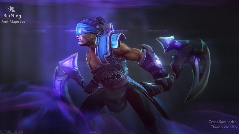 Blindfolded Warrior with Axes