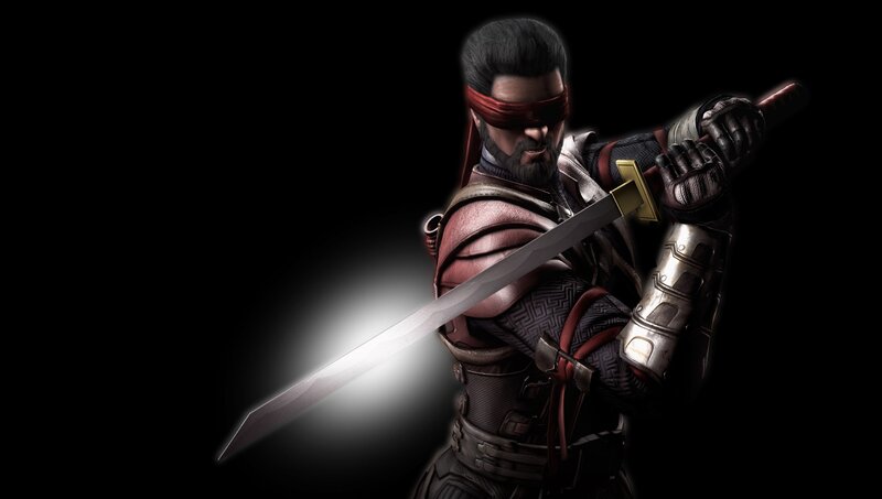 Blindfolded Warrior with Sword — Black, Dramatic
