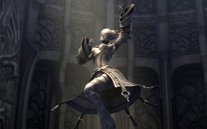Blindfolded Warrior Woman — Gray