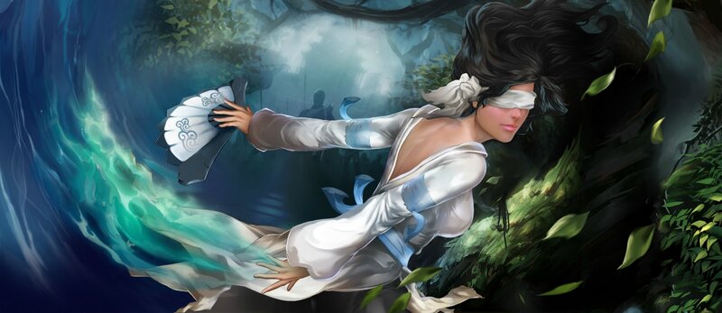 Blindfolded Woman in White