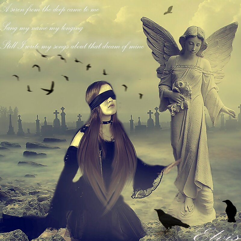 Blindfolded Woman with Angel