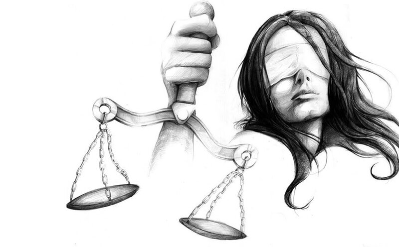 Blindfolded Woman with Scales