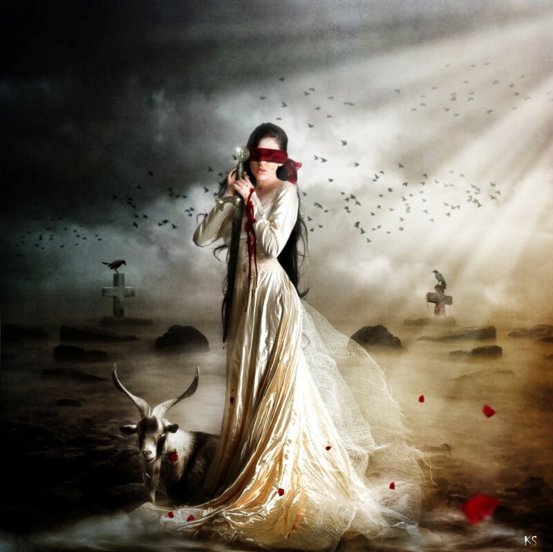 Blindfolded Woman with Sword