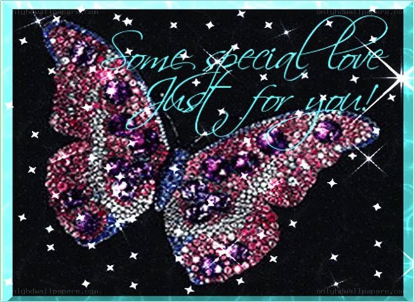 Blingy butterfly love card