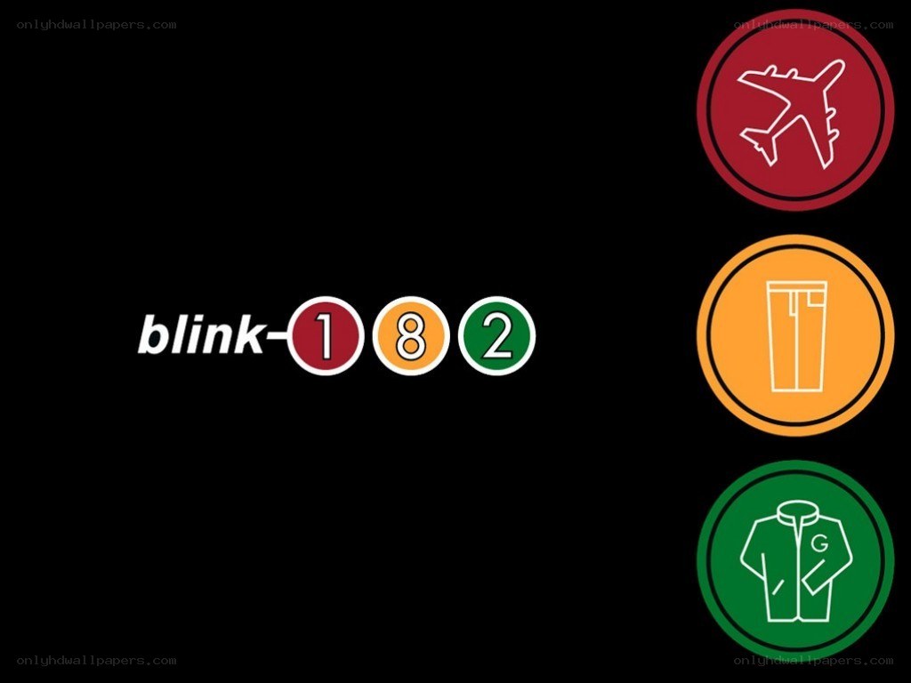 blink-182 logo with icons