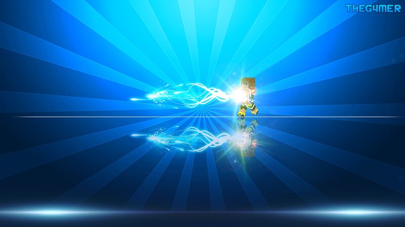 Blocky Character with Energy Beam