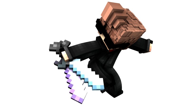 Blocky Character with Sword
