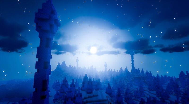 Blocky Cityscape at Night