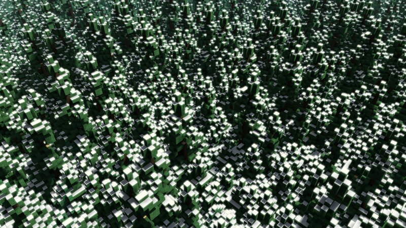blocky forest landscape