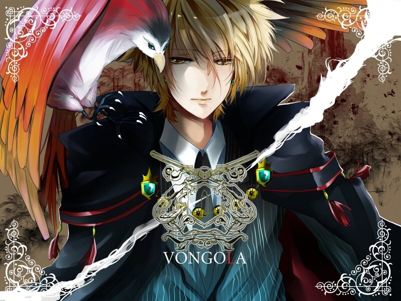 Blond Anime Character — Black, Dramatic, Bird