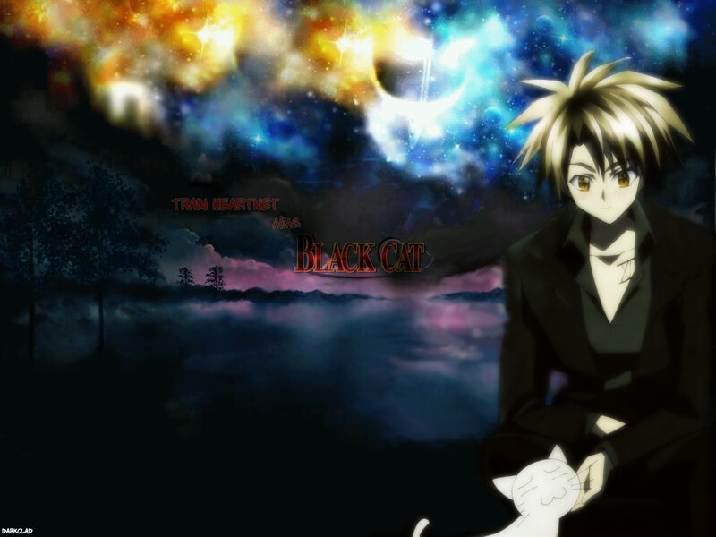 Blond Anime Character — Black, Dramatic, Night, Cat