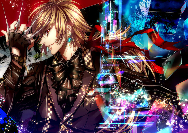 Blond Anime Character — Black, Dramatic, Night