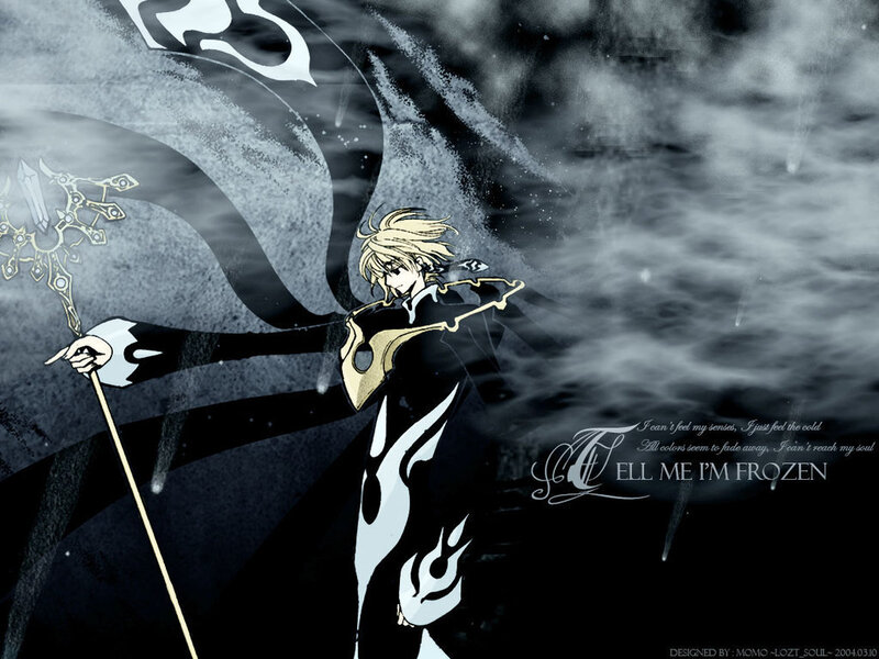 Blond Anime Character — Black, Dramatic, Staff