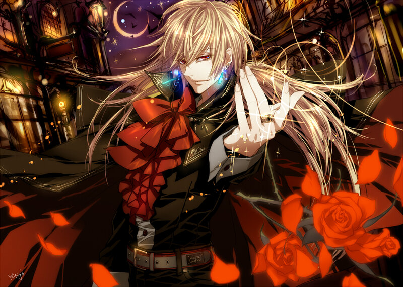 Blond Anime Character — Black, Dramatic
