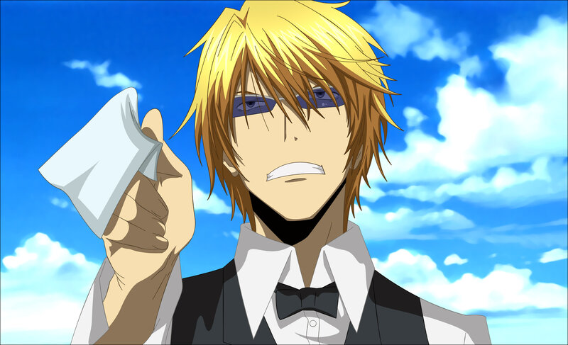 Blond Anime Character — Blue, Dramatic, Afternoon