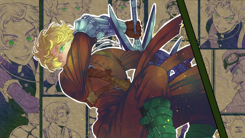 Blond Anime Character — Brown, Dramatic, Manga