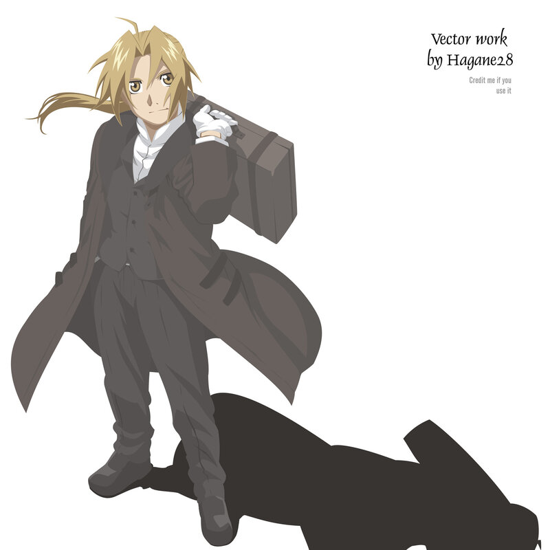 Blond Anime Character — Gray, Serious, Vector Art