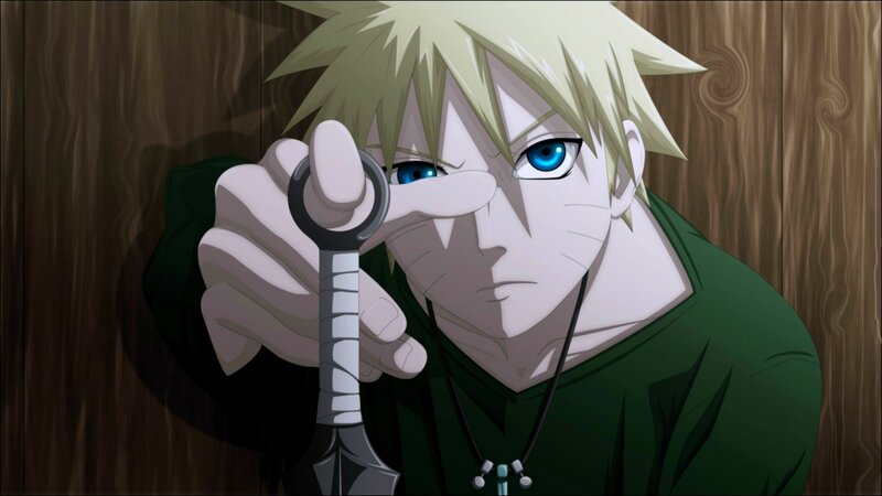 Blond Anime Character — Green, Intense
