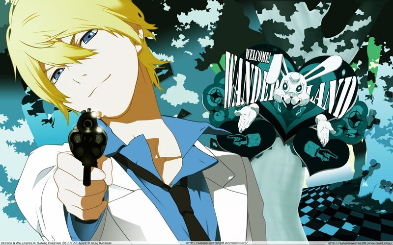 Blond Anime Character Holding Gun