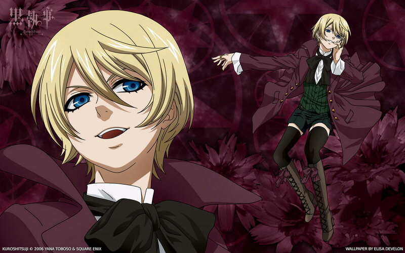 Blond Anime Character — Purple, Dramatic, Flowers